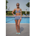 Christian Dior White-Blue with Shorts